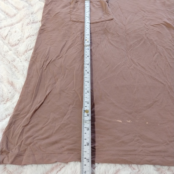 Victoria's Secret Small Tencel Lyocell Dark Beige Short Sleeve Blouse - Picture 4 of 8